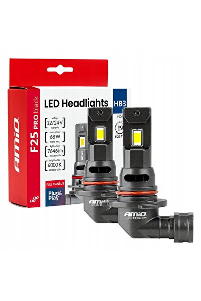 AMIOGO AMIO LED PRO BLACK FULL CANBUS HB3 68W 12V 24V BULBURI AUTO -04722