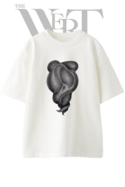 THEWERT Μπλουζάκι Unisex σε λευκό χρώμα με στάμπα Organic Texture Design