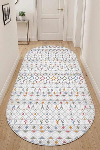 Raschel Carpet Oval Premium Yıkanabilir Leke Tutmaz Modern Multi Renkli Özel ...