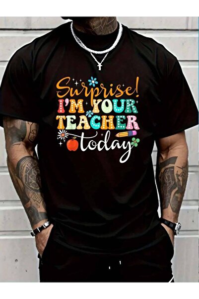 NOURAM 100% Cotton Surprise I'm Your Today Women Substitute Teacher T-Shirt M...