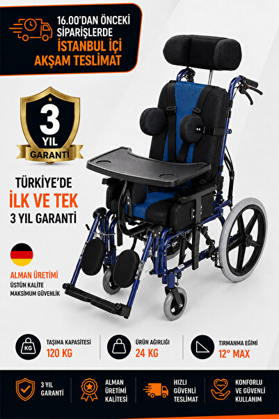 Römer R258 Spastik Yetişkin Tekerlekli Sandalye – Tilt Mekanizmalı, Sırt Yata...