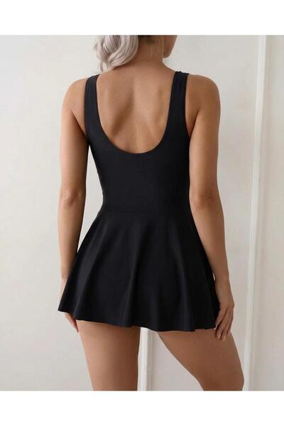 ENDYMION Drawstring Combined Shorts Skirt Lycra Women's Dress Style Swimsuit with Chest Pad New Season