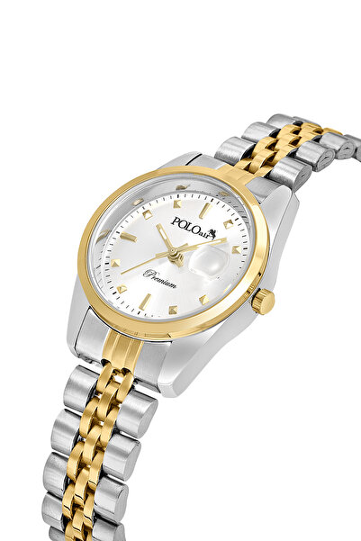 Poloair Mercedes Women's Wristwatch with Calendar Gold Silver Color Pl-1611B3X