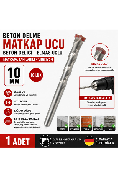 Genel Markalar Beton Delici Matkap Ucu Matkapa Takılan Versiyon Elmas Uçlu 10...