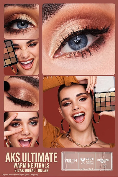 aks kozmetik Göz Farı Paleti - Ultimate Shadow Pallette Warm Neutrals 16'lı Göz Farı