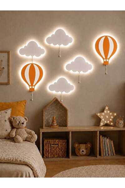 Windly Concept 4’lü Bulut 2’li Balon Bebek Odası Çocuk Odası Aydınlatma Dekor...