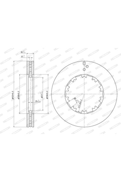 FERODO Set Discuri Frana Daf Cf/Xf 95 1974-2013