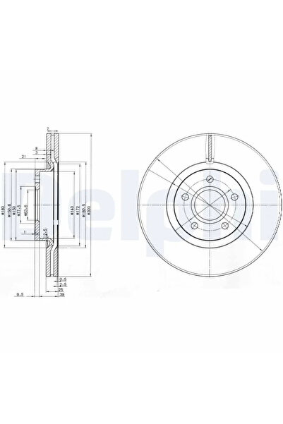 DELPHİ Set Discuri Frana Ford C-Max 2/Focus 3/Grand C-Max Volvo C30/C70 2/S40...