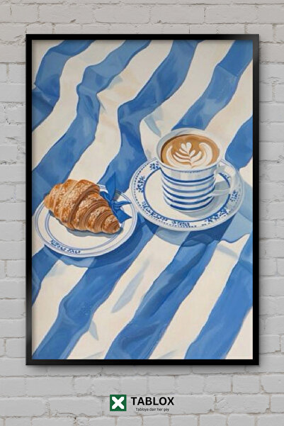 TABLOX Coffee Latte Croissant Kitchen Minimal Aesthetic Decorative Mdf Table ...