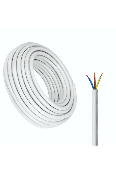 Duravel 3-Core Electrical Cable, White PVC Insulated Power Wire, Flexible Cop...