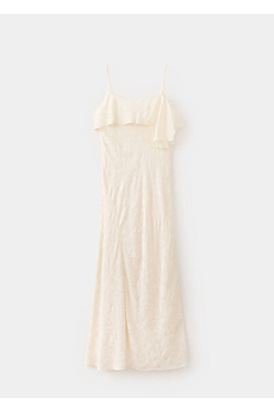 MANGO Woman Jacquard dress with bow detail