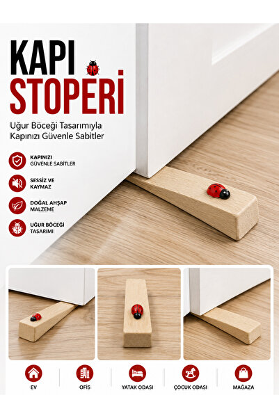 KEA Ahşap Kapı Stoperi Uğur Böcekli Kapı Tutucu Kapı Sabitleyici Kaymaz Kapı ...
