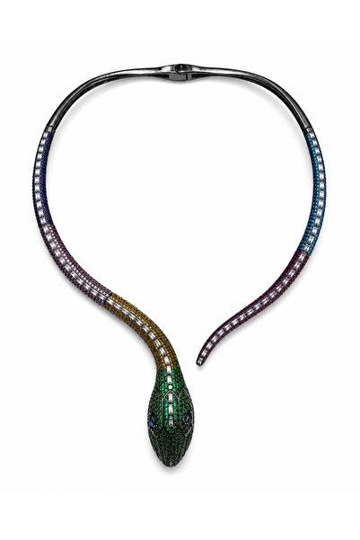 neslyaccessories قلادة ثعبان قوس قزح |   مجموعة نيسلي الخاصة
