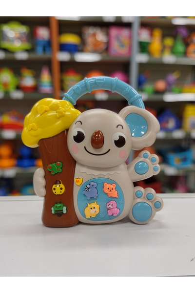 Koala Figürlü-Sesli-Pilli-Işıklı-Tuşlu Piyano-Çıngırak-Diş Kaşıyıcı-Eğitici-Duyu Gelişim Bebek Oyuncağı-Nota Sesleri-Hayvan Sesleri-Müzik Sesleri-Sesler Arası Geçişli-0-3 Yaş