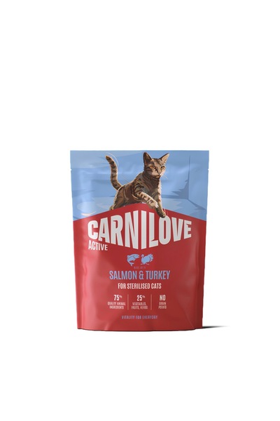 Carnilove طعام جاف للقطط المعقمة من ماركة Carnilove، بنكهة الديك الرومي والسل...