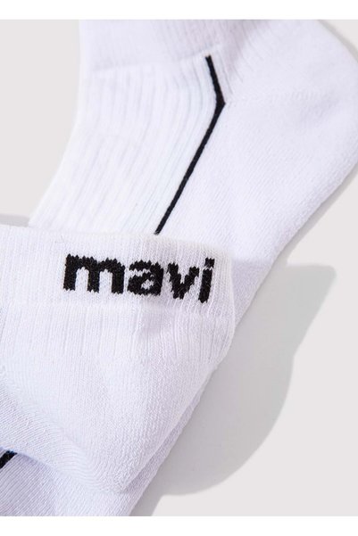 Mavi M0911127 جوارب بكعب عالٍ للجنسين باللون الأبيض