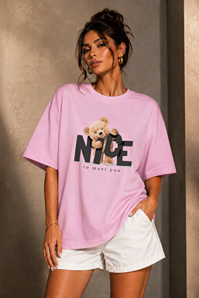 FECCY Premium Nice Printed Unisex Oversize Γυναικείο T-Shirt Βαμβακερό Oversi...