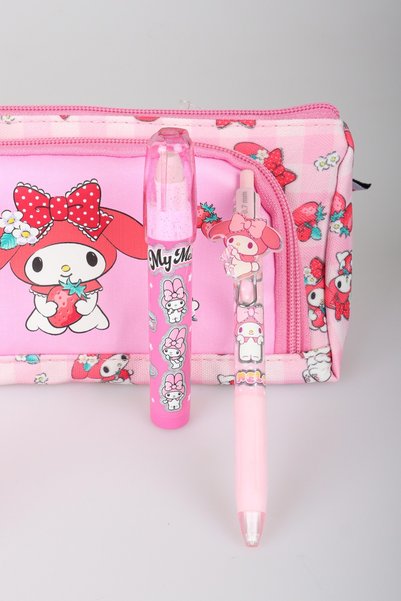MY MELODY x Dekomus Lisanslı Sweet Berry Collection Kalem Çantası,Roket Silgi,Cetvel,Uçlu Kalem Seti