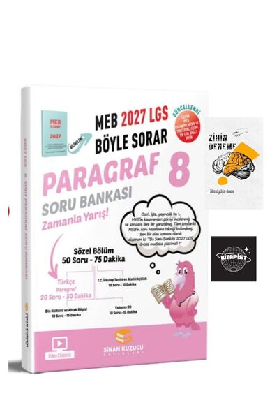 SİNAN KUZUCU YAYINLARI SİNAN KUZUCU 2027 LGS PARAGRAF SORU BANKASI +ZİHİNDENE...