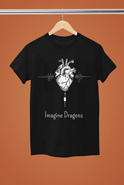 MAGORS Tricou rock din bumbac imprimat, cu mânecă scurtă, croială normală, Im...