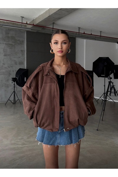 Reysamoda Kadın Oversize Sürt Bomber Ceket