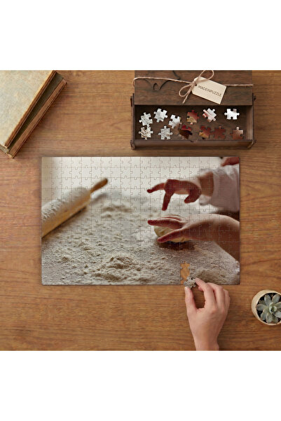 puntodizayn Hamura Açan Minik Eller Tasarımı 240 parça Ahşap Puzzle Ahşap Kut...