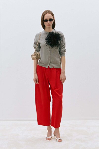 Suud Collection Red Raya Washed Poplin Trousers