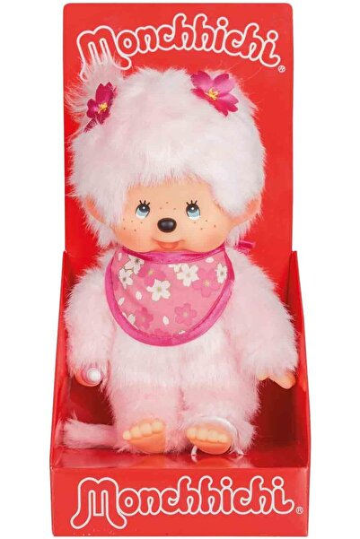 Sekiguchi Monchhichi Classic Pink Bib Girl Plush, 20cm