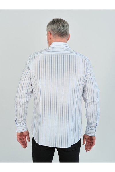 Valleventis Camasa Slim Casual Cu Dungi Albastre
