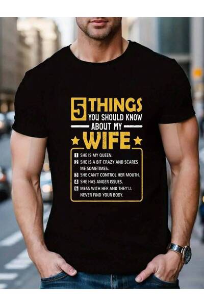 NOURAM 100% Cotton 5 Things You Should Know About My Wife Funny Mommy Men's B...