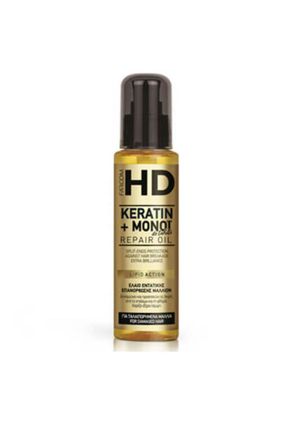 FARCOM HD OIL ΜΑΛΛΙΩΝ 100ml - (KERATIN+MONOI DE TAHITI)