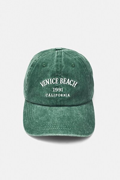 Pull & Bear Venice Beach işlemeli şapka