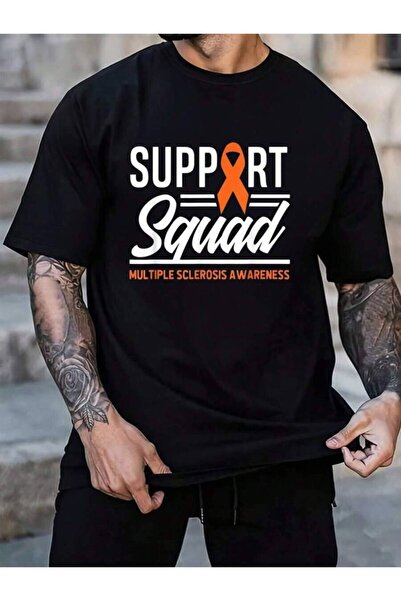 799 100% Cotton Warrior MS Support Multiple Sclerosis Awareness Men's Black V...