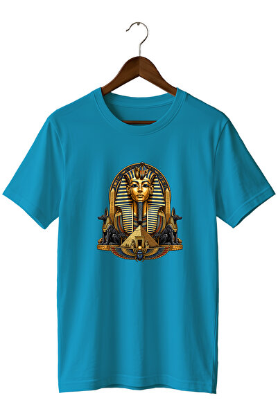 WİDİ Drevni egipatski faraon i Anubis na unisex majici – dizajn piramida i mi...
