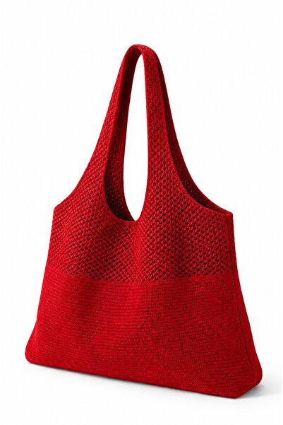 nisaNCa Women's Knitted Shoulder Bag Summer Beach Bag Unlined Mesh Bag Daily ...