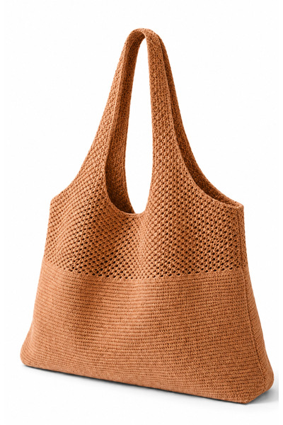 nisaNCa Women's Knitted Shoulder Bag Summer Beach Bag Unlined Mesh Bag Daily ...