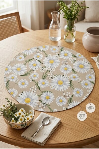 Rona Home Καλοκαιρινό θεματικό κάλυμμα τραπεζιού με λουλούδια μαργαρίτας, στρ...