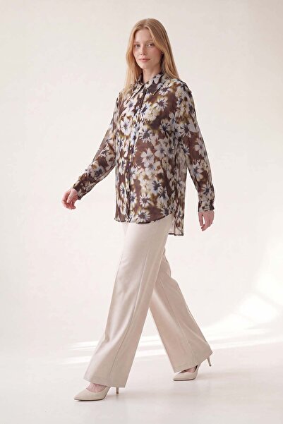 Levidor Multi-Color Floral Patterned Linen Shirt
