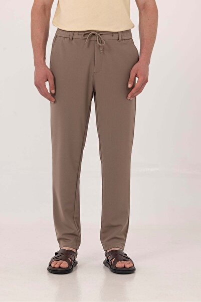 Sabri Özel Vizon Dokulu Arka Lastikli Köprü Kemerli Bağcıklı Slim Fit Jogger ...