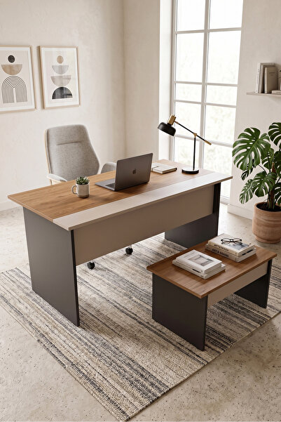 Robin Home Nexus Yönetici Ofis Takımı Makam Takımı 2 Parça Çalışma Masası Seh...