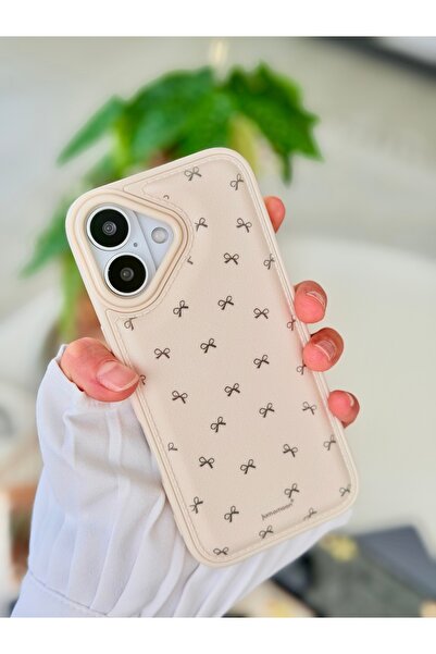 Go Aksesuar Iphone 16 Uyumlu Baskı DERİ FİYONK Tasarımlı Esnek Koruyucu Silik...