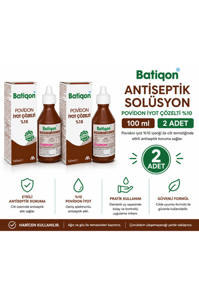 Genel Markalar Karvel Medikal Batikon 2 Adet Povidon İyot %10 Antiseptik Solü...