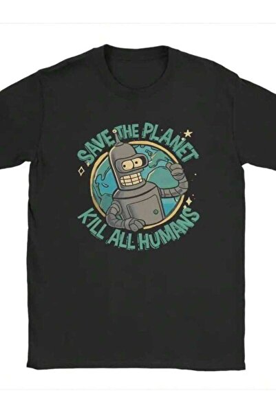 9JY تي شيرت Save The Planet Kill All Humans Futurama للرجال والنساء، تي شيرت ...