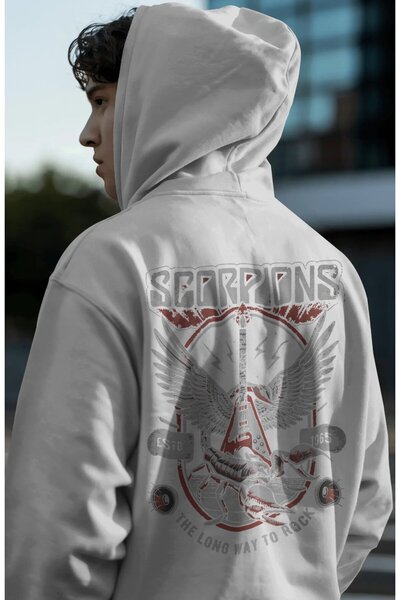 SEVBANO Scorpions rok metal muzički bend, unisex oversize premium hoodie sa z...