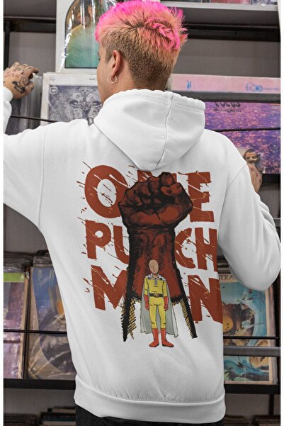 SEVBANO هودي قطني ممشط كبير الحجم للجنسين مطبوع عليه One Punch Man Anime