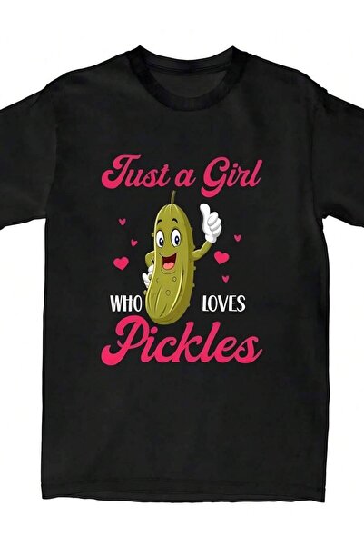 9TAY تي شيرت Just A Who Loves Pickles، قميص لطيف لمحبي الطعام، هدية للوجبات ا...