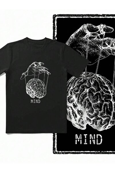 NOURAM تي شيرت Coolmind ZG021 كبير الحجم 100% قطن بطباعة Cool Mind Control، ق...