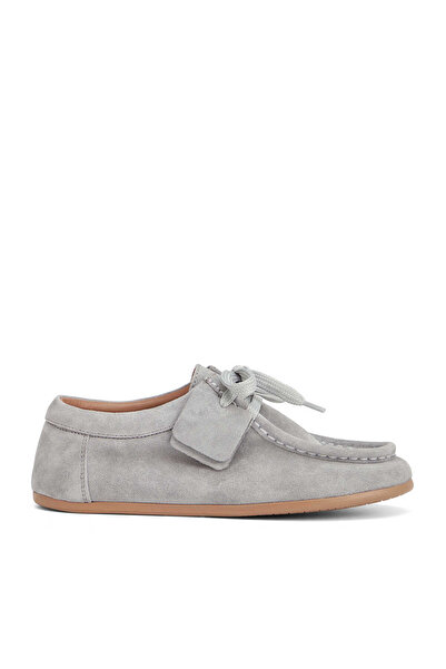 Tergan Gri Hakiki Deri Kadın Loafer - K26I1AY68668-C11