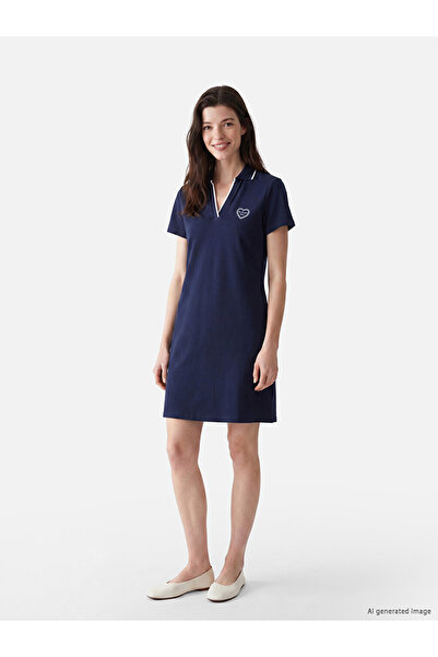 LC Waikiki Rochie mini brodată cu guler polo