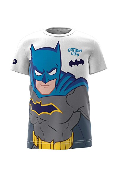 Batman Tricou alb 4-9 ani cu print cauciucat 100% bumbac fin
